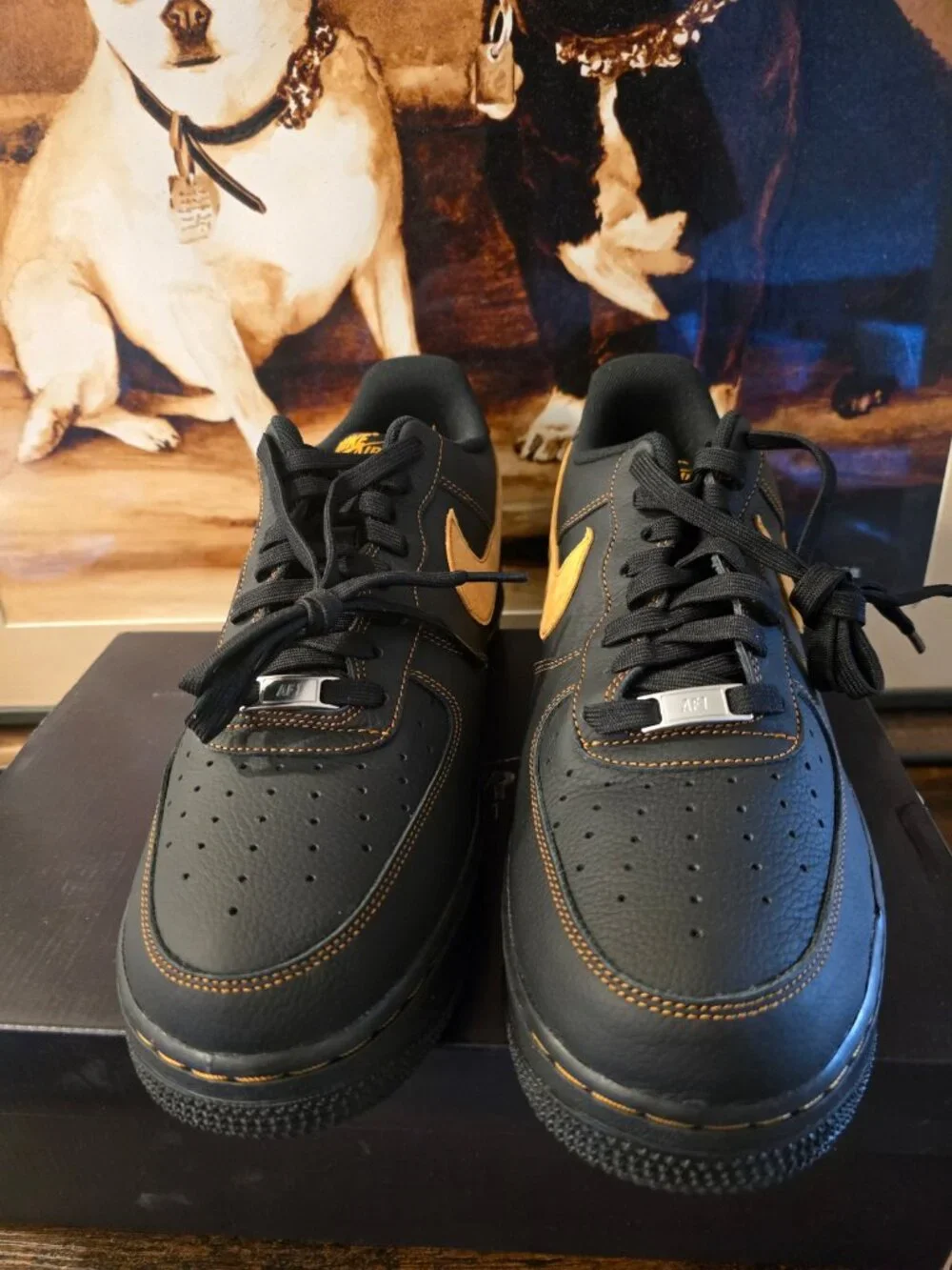 Nike Air Force 1 Low '07 LV8 Black Desert Ochre Gold Mens HQ2037-003 Sz 12 US - Picture 5 of 14